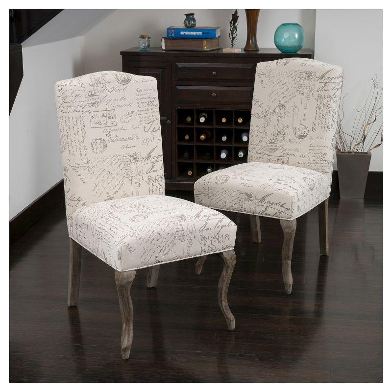 GDFStudio San Marcos Contemporary Tufted Dining Chairs (Set of 2), Ivory/Faux Leather