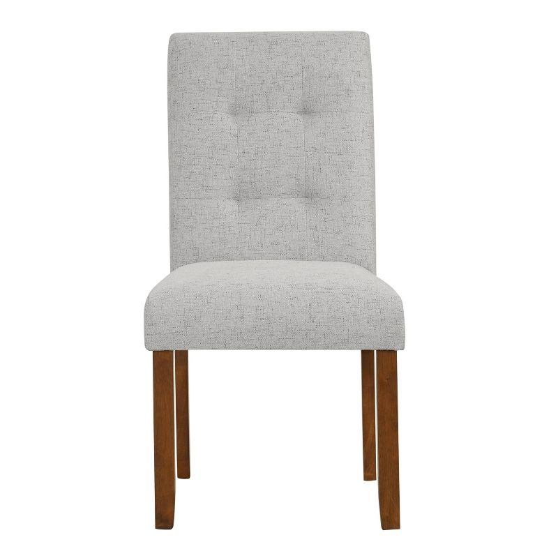 HomePop Set of 2 Tufted Back Dining Chairs Gray: Upholstered Polyester, Plywood Frame, 300 lbs Capacity