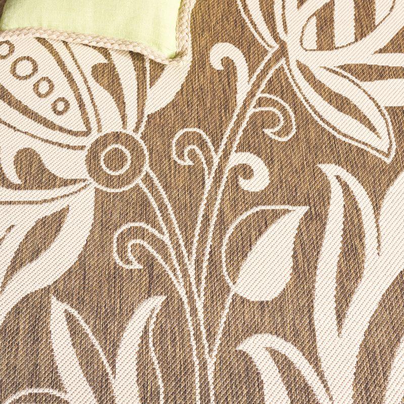 Courtyard CY2961 UV & Stain Resistant Non-Shedding Power Loomed Indoor/Outdoor Area Rug - Brown/Natural - 7'10"x7'10" - Safavieh