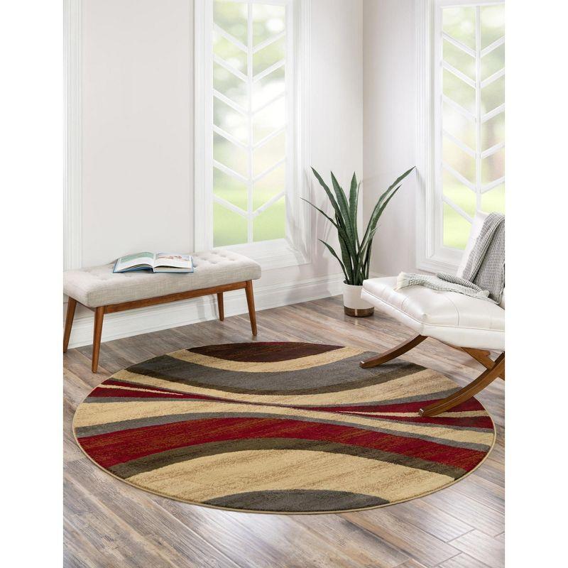Unique Loom Ivetta Abstract Beige Area Rug