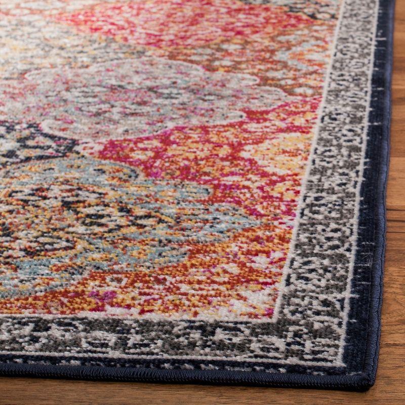 Montage MTG281 Power Loomed Indoor/Outdoor Accent Rug - Red/Aqua - 3'x5' - Safavieh
