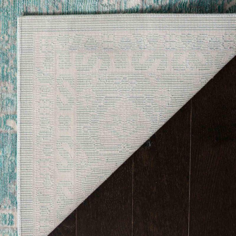 Alpine Blue 3'x5' Hand-Knotted Synthetic Reversible Area Rug