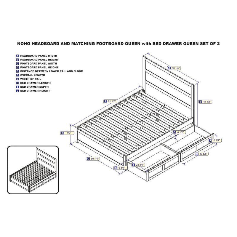 Noho Bed with Footboard and 2 Drawers - AFI