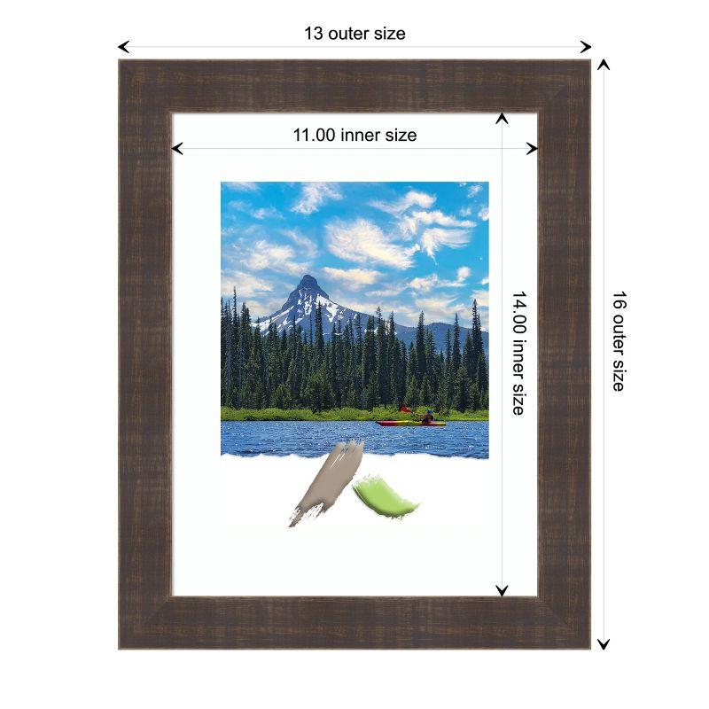 Classic 8x10 White Matted Brown Wood Wall Frame