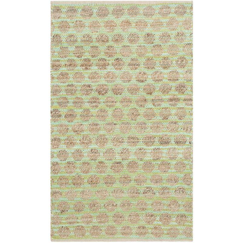 Cape Cod Green and Natural Hand-Knotted Cotton Area Rug