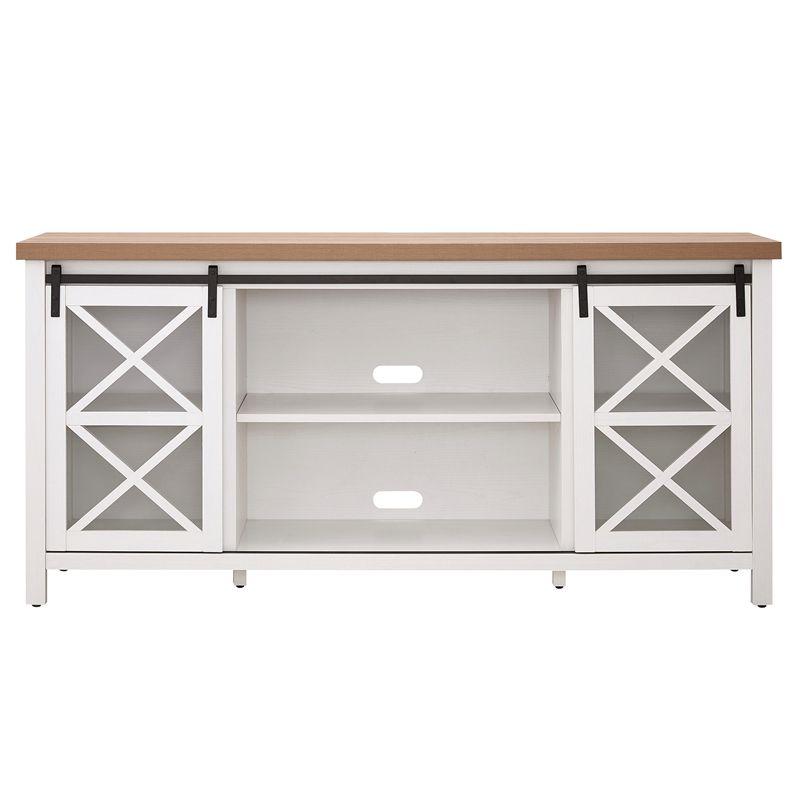 68" White and Golden Oak TV Stand - Henn&Hart