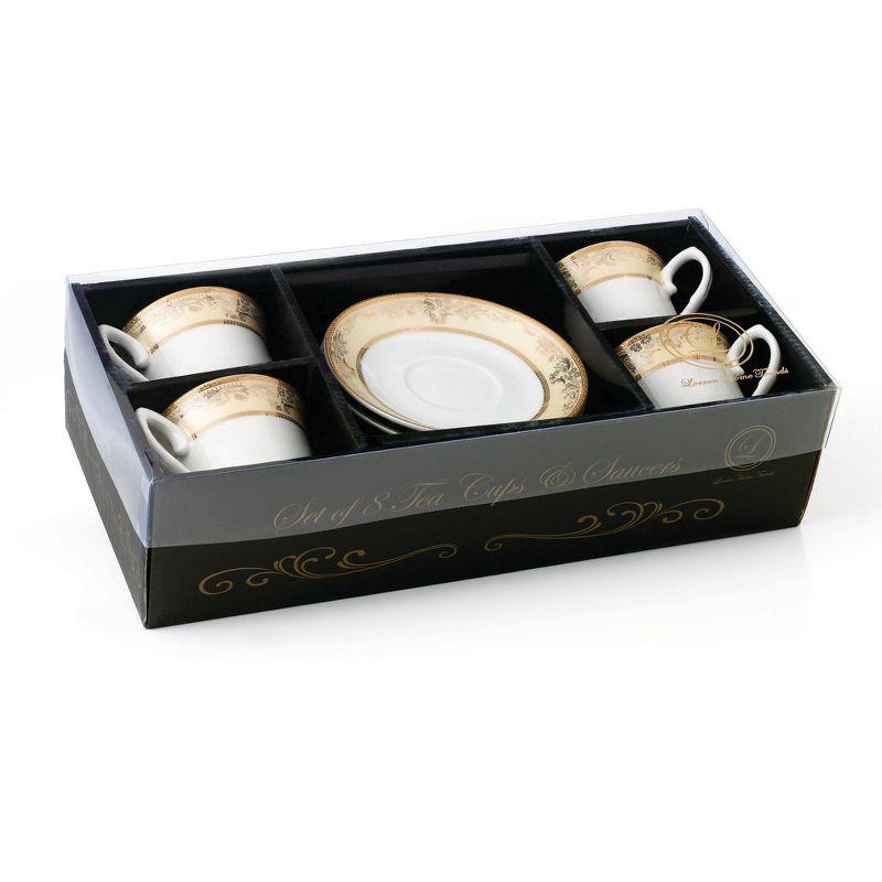 Lorren Home Trends 4 Piece Teacup & Saucer Set