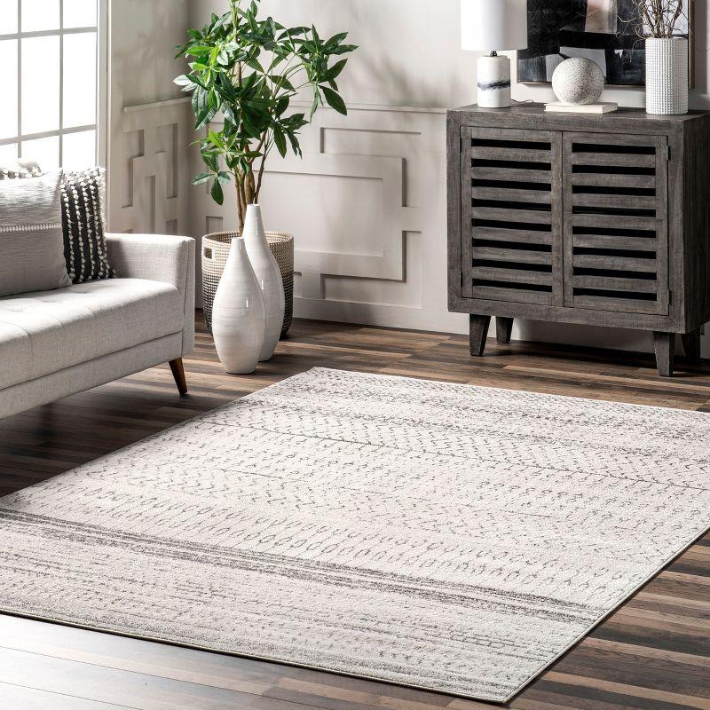 Nuloom Nova Striped 4x6 Indoor Area Rug for Living Room Bedroom Dining Room Kitchen, Grey/Off White