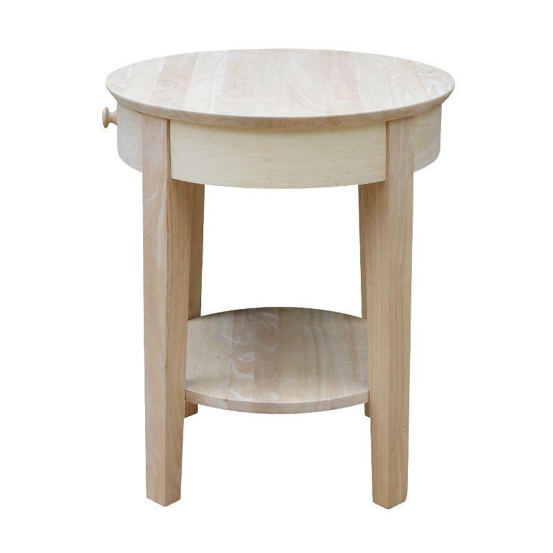 Solid Wood Top End Table with Storage