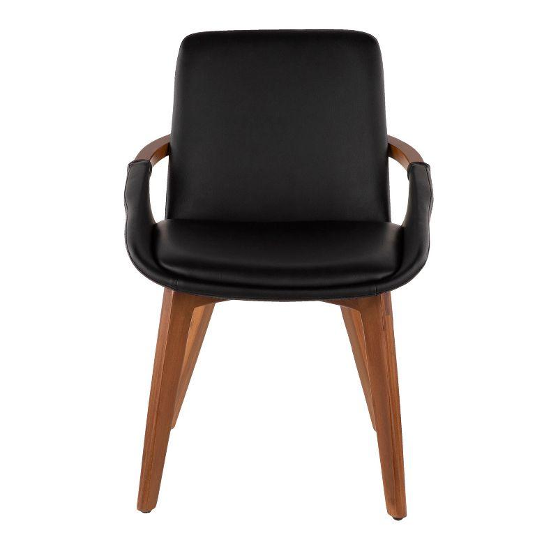 LumiSource Cosmo Mid-Century Modern Chair Black/Walnut: Upholstered, Wood Frame, Floor Protectors