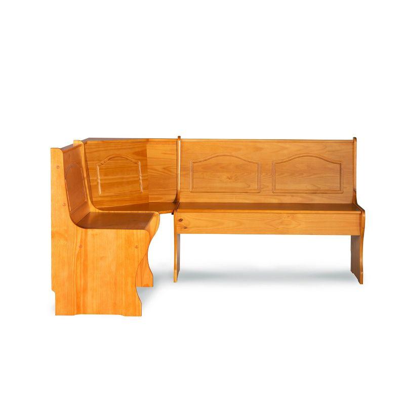 Chelsea Traditional Wood Farmhouse Breakfast Nook Corner Unit Honey - Linon