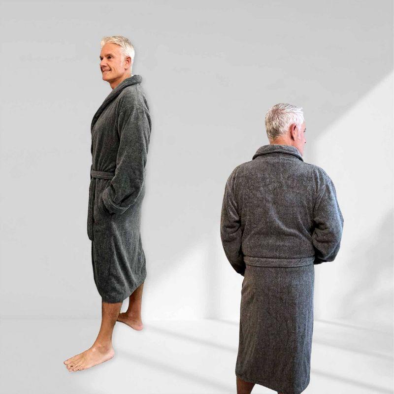 BedVoyage S/M Melange Viscose From Bamboo Cotton Bath Robe Charcoal