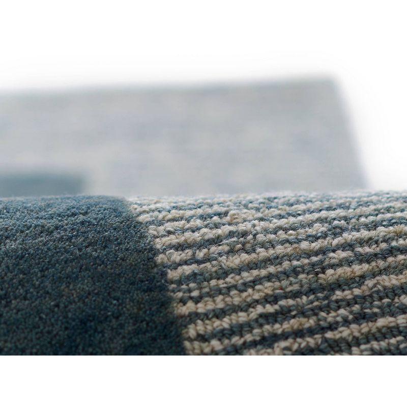 Momeni 2'3"x8' Everett Xena Handtufted Runner Rug Blue: Wool, Geometric Abstract, Indoor, Low Pile, Handmade