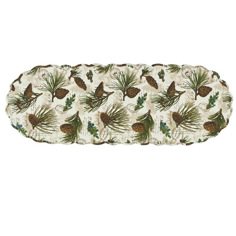 Winter Pinecone Cotton Table Runner 36"L