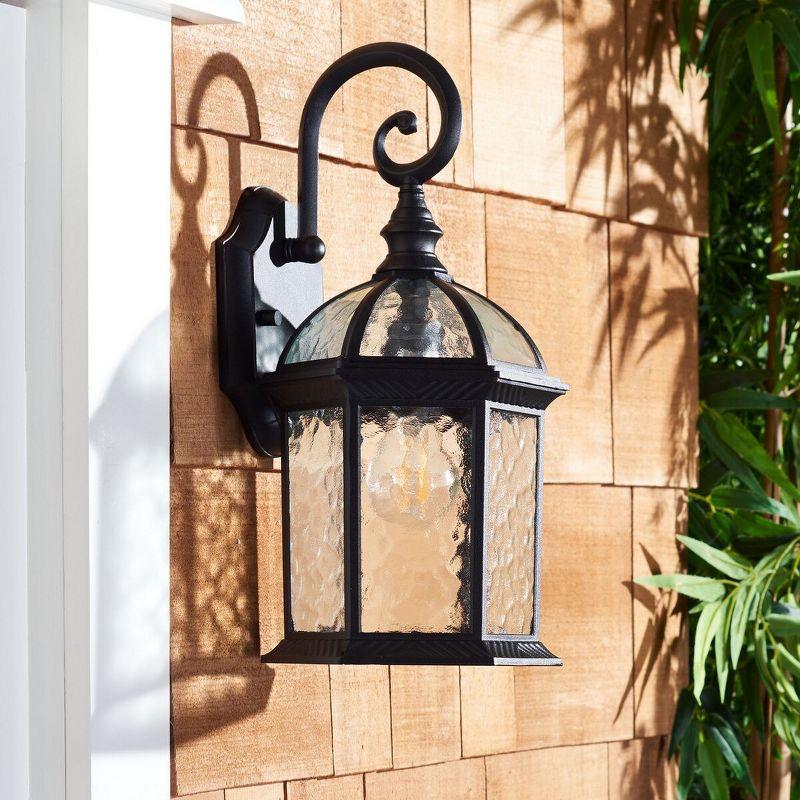 Falyn Outdoor Wall Sconce Lights (Set of 2) - Black - Safavieh.