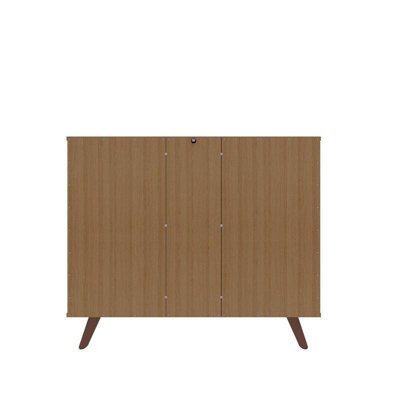 Manhattan Comfort 39.37" Hampton Buffet Stand Maple Cream: Mid-Century Modern Sideboard, Fixed Shelves