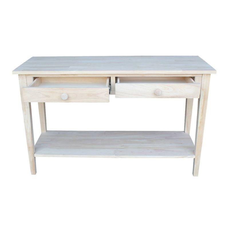 International Concepts 48" Spencer Console Server Table Light Brown: Hardwood Frame, Fixed Shelf Storage