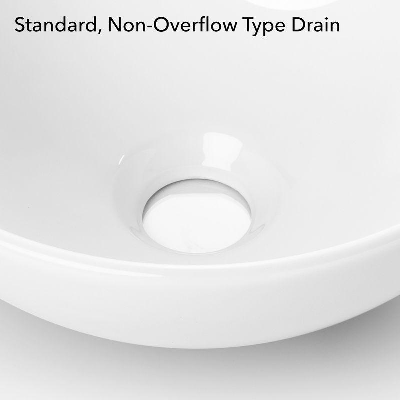 Miligore 11'' White Ceramic Circular Bathroom Sink