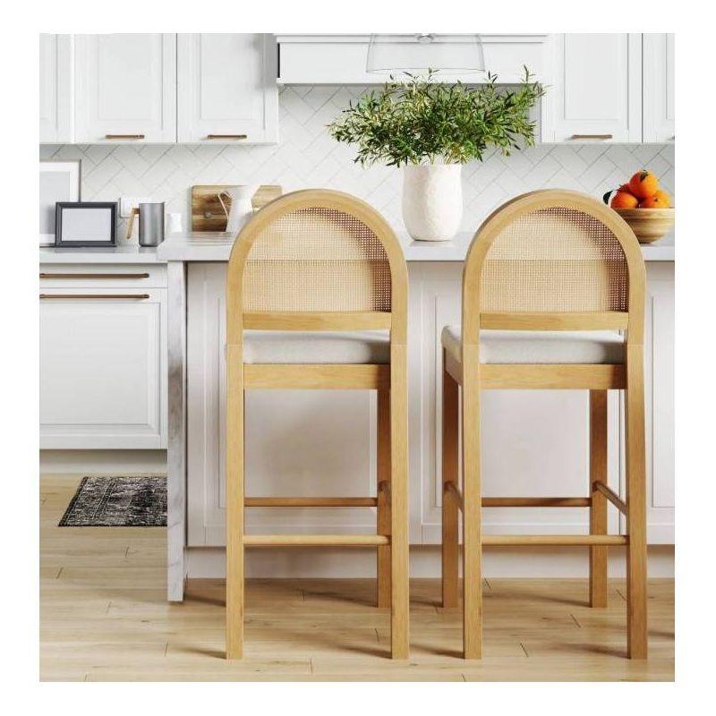 Nathan James Bailey Upholstered Counter Stool with Solid Wood Frame