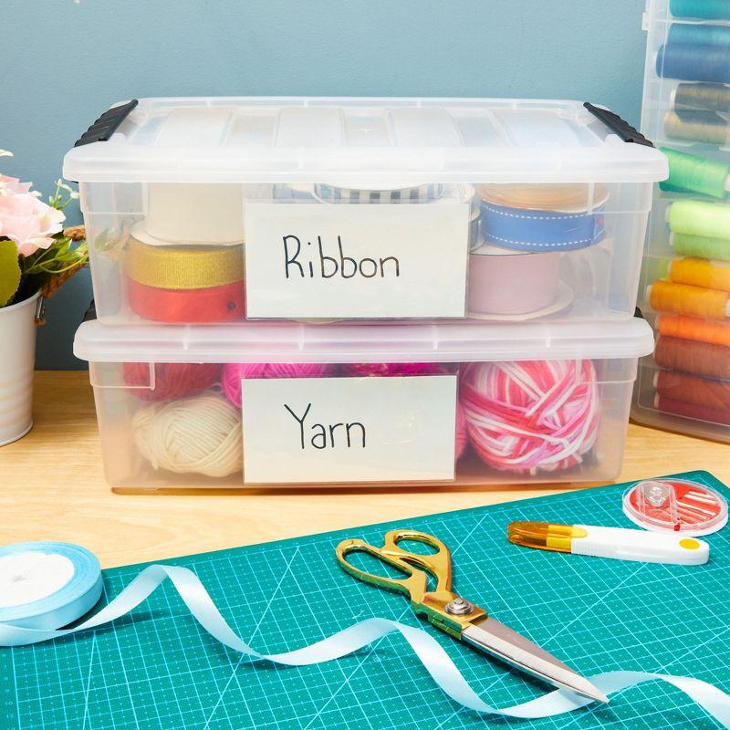 Juvale 100 Pack Clear Pockets Sleeves for Index Cards 3x5, Bulk Self-Adhesive Top Load Label, Plastic Holder Protectors for Office Storage Supplies