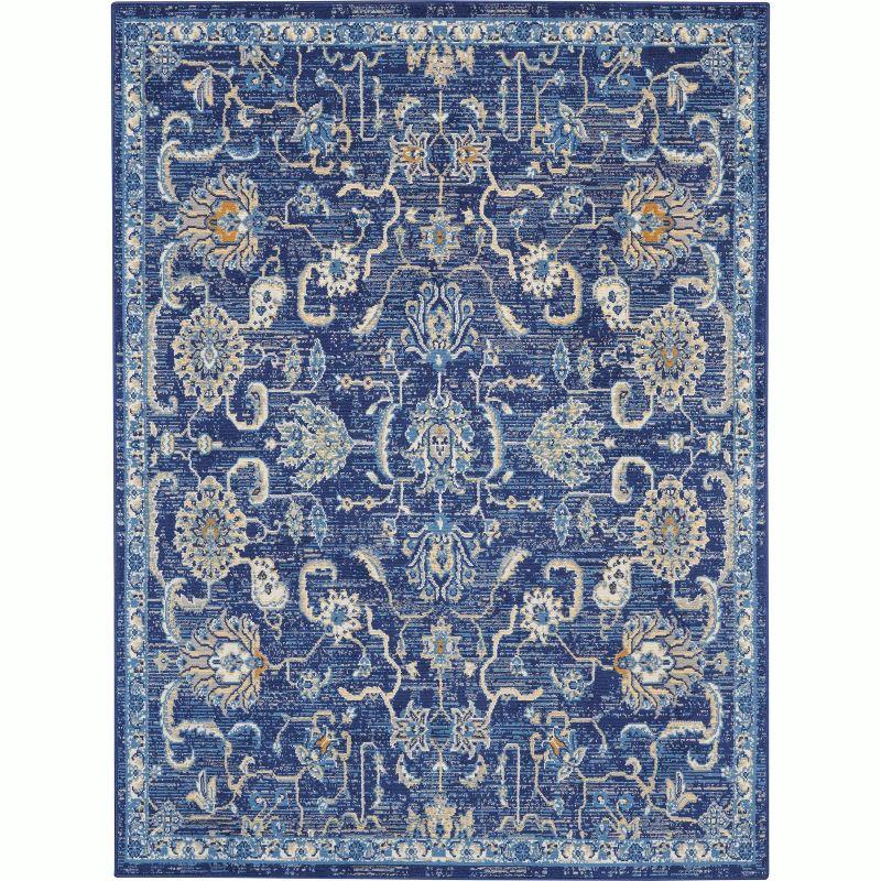 Nourison Grafix 5'3" x 7'3" (5' x 7') Navy Area Rug Persian Traditional Vintage by Nourison
