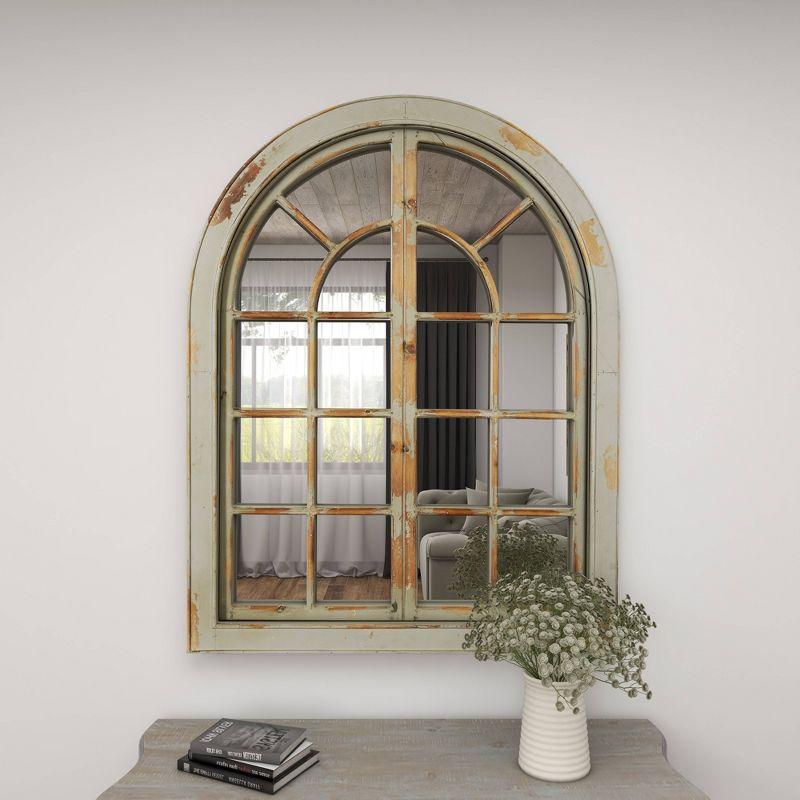 48" x 37" Farmhouse Classic Arched Window Design Decorative Wall Mirror - Olivia & May