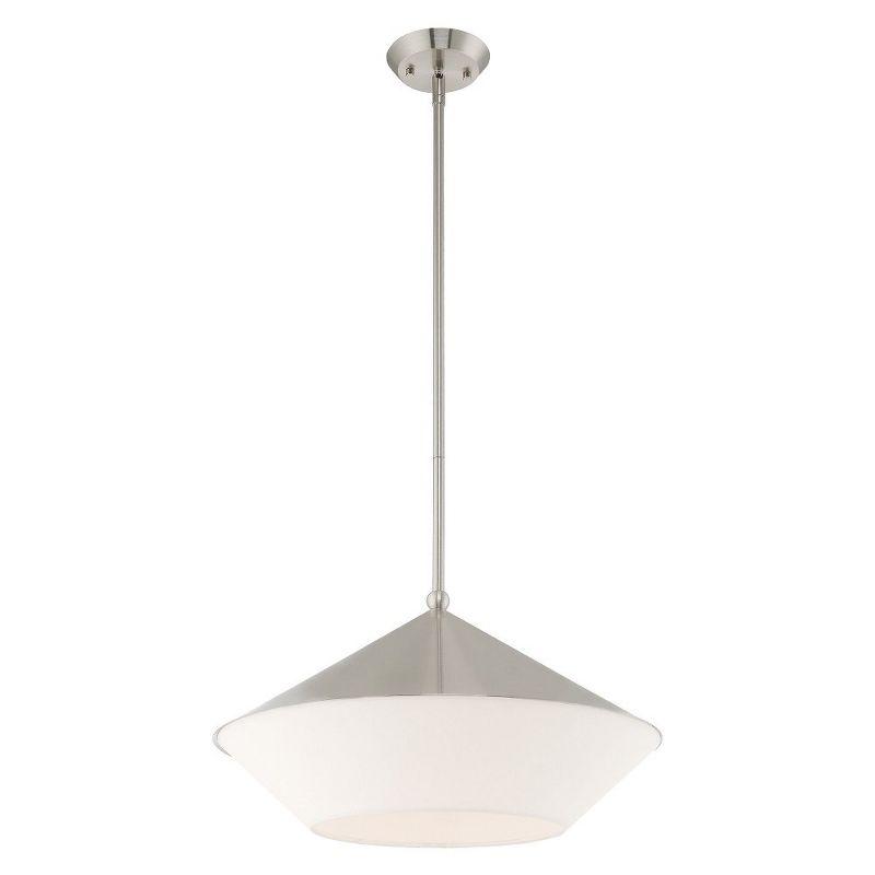 Stockholm Brushed Nickel 1-Light Pendant with Glass Shade