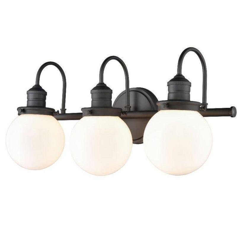 Ella Matte Black 3-Light Industrial Vanity Fixture