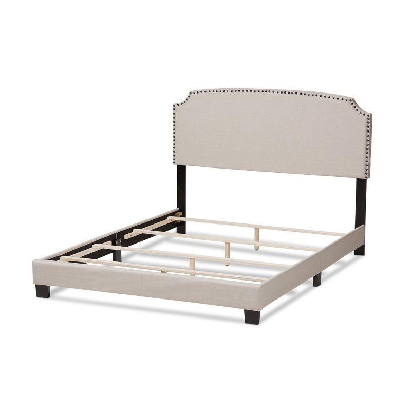 Queen Odette Modern and Contemporary Fabric Upholstered Bed Light Beige - Baxton Studio: Hardwood Frame, Polyester Fill