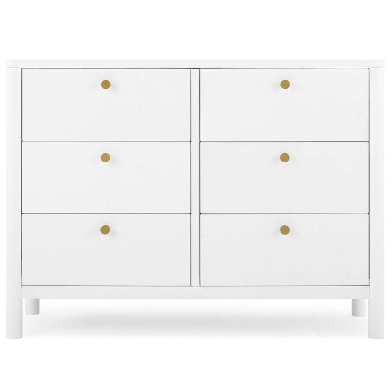 Delta Children Delta Children Brooks 6 Drawer Dresser With Interlocking Drawers (Includes 3 Sets Of Knobs – Choose From Natural, Brushed Nickel & Melted Bronze), Bianca