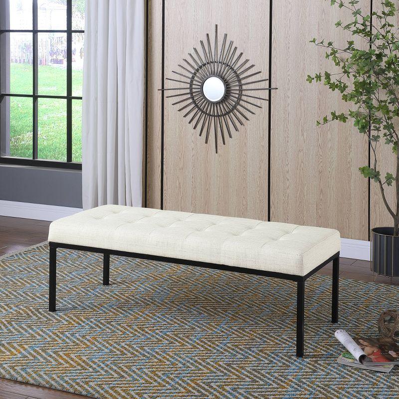 Tufted Metal Bench - HomePop