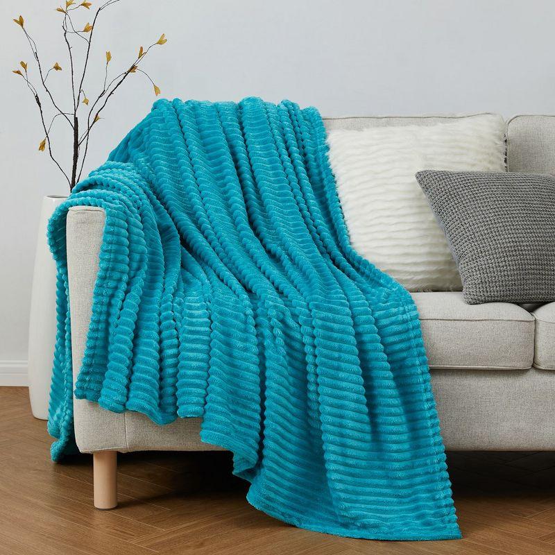 Nestl Nestl Cut Plush Cozy Throw Blanket - Fuzzy Warm Fleece Bed Blankets - Throws for Sofa, Bed, and Couch
