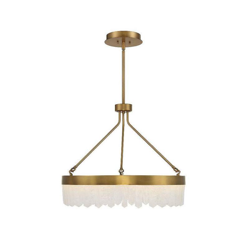 Warm Brass Crystal LED Pendant Light