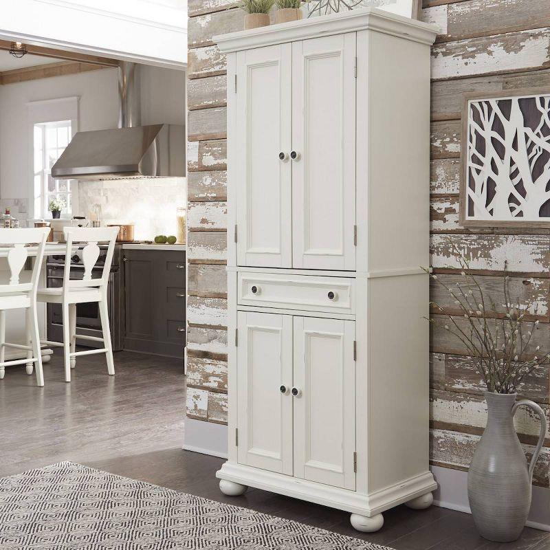 Home Styles Dover Kitchen Pantry White : Hardwood Construction, 4-Door Design, Adjustable Shelves, 1 Drawer