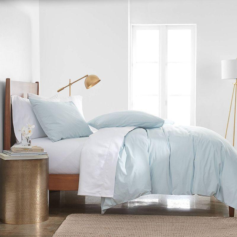 Spa Blue Cotton Pintuck Full/Queen Duvet Set