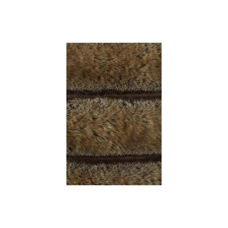 Lands' End Channel Stitch Faux Fur Throw Blanket - 50x60 inches - Brown Faux Fur
