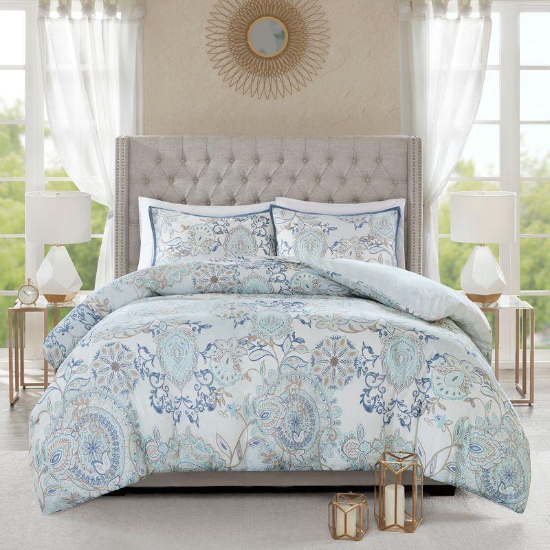 Isla 3 Piece Reversible Cotton Floral Duvet Set