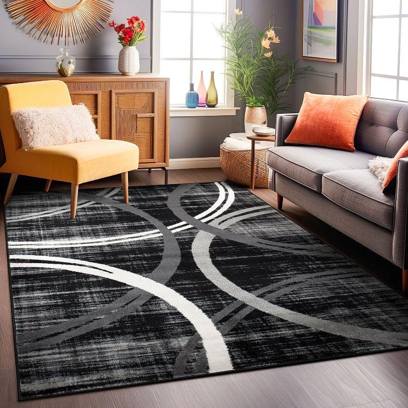 World Rug Gallery Contemporary Abstract Circles Design Area Rug