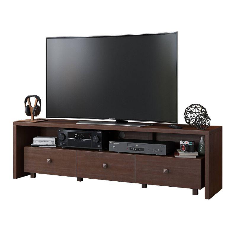 Techni Mobili TV Stand for TVs up to 70" Brown - Hickory: Modern Console with Storage, Matte Finish