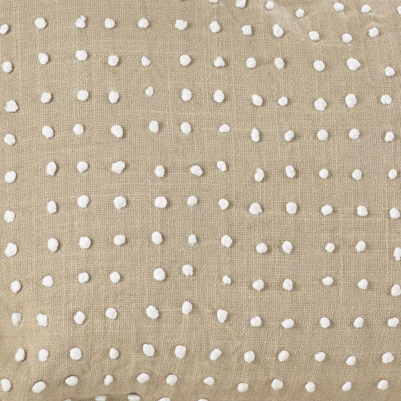 Leilani Beige Cotton French Knot Throw Pillow