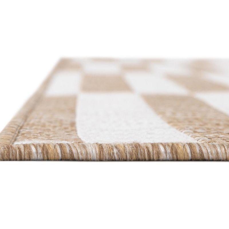 Unique Loom 5' 1 x 8' 0 Rectangle Indoor/Outdoor Striped Taupe Area Rug