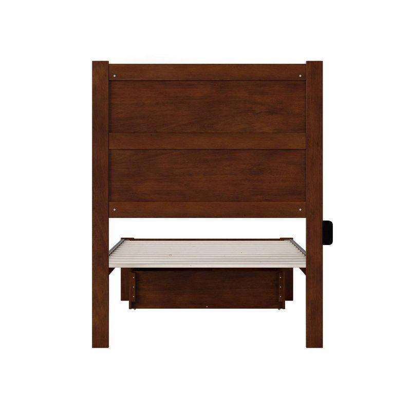 Twin Noho Bed with Foot Drawer Walnut - AFI: Kids' & Teen Platform Storage, No Box Spring Needed