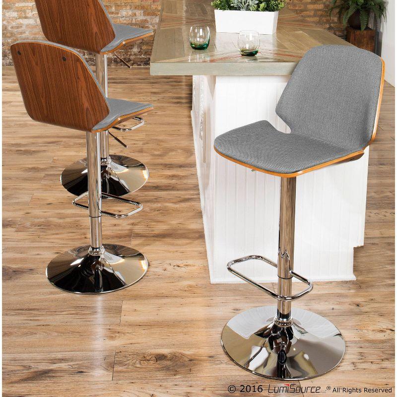 Serena Mid-Century Modern Adjustable Barstool Gray - LumiSource