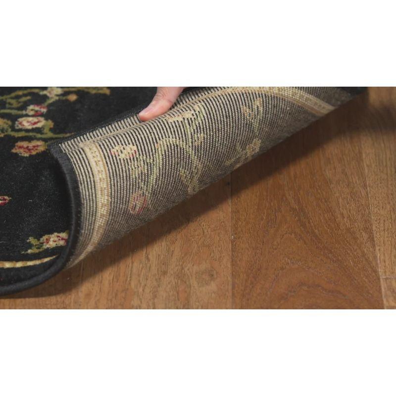 Elegant Floral Vine 2'3" x 8' Runner Rug in Black and Multicolor