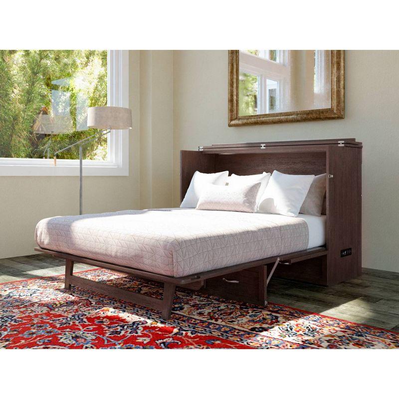 Elegant Northfield Queen Murphy Bed Chest with CoolSoft Mattress