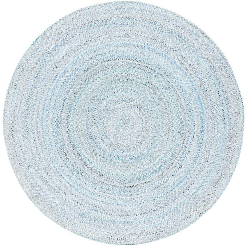 Braided BRD851 Hand Braided Area Rug - Blue/Grey - 6' Round - Safavieh.