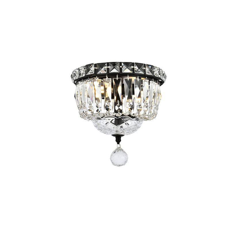 Tranquil 8-Inch Black and Crystal Flush Mount Light