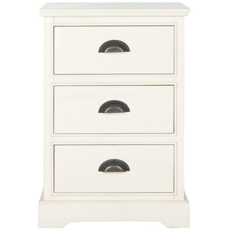 Griffin 3 Drawer Side Table - AMH5717 - White - Safavieh Couture