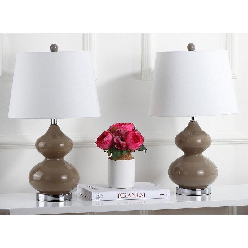 Eva Double Gourd Table Lamp (Set of 2) - 24 Inch Height - LIT4086 - Taupe - Safavieh
