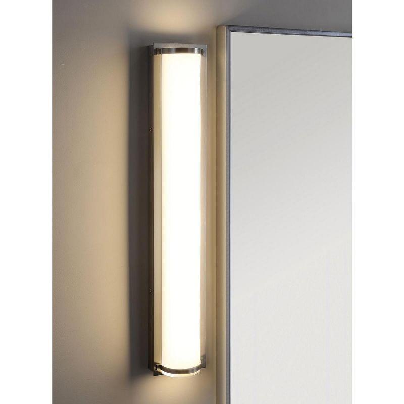 Justice Vanity Bar Bathroom Sconce - Brushed Nickel/White - Safavieh